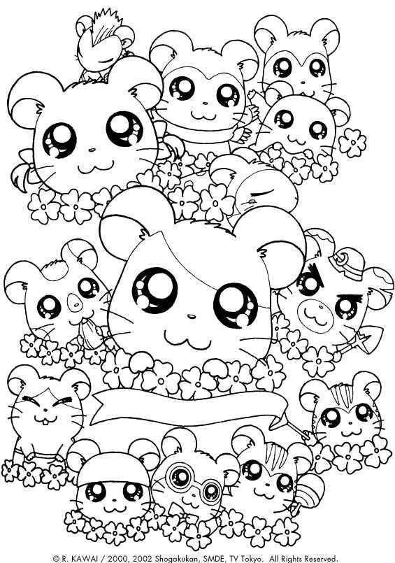Hamtaro et ses amis dans un moment de jeu joyeux