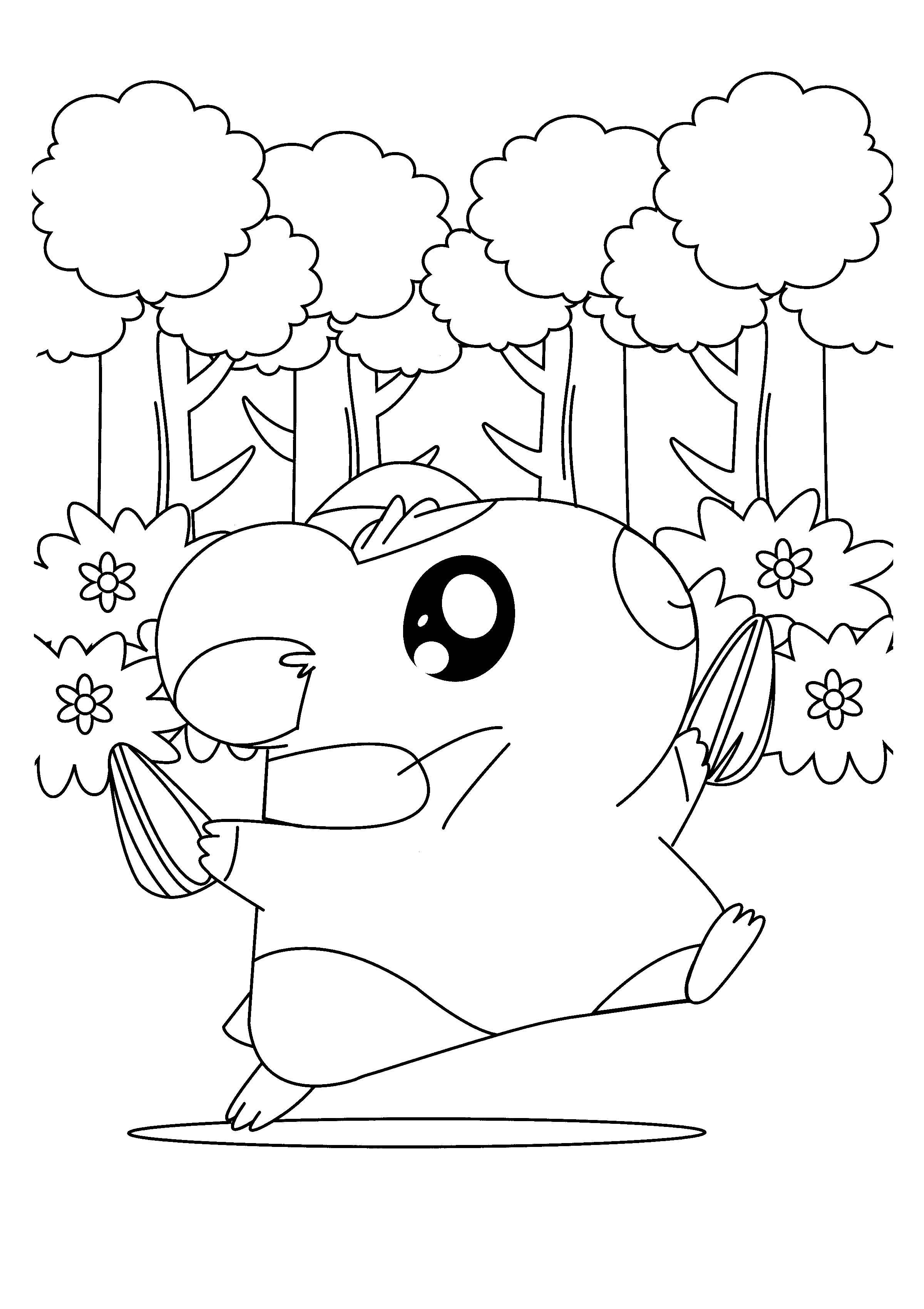 Hamtaro et ses amis en plein jeu dans un champ