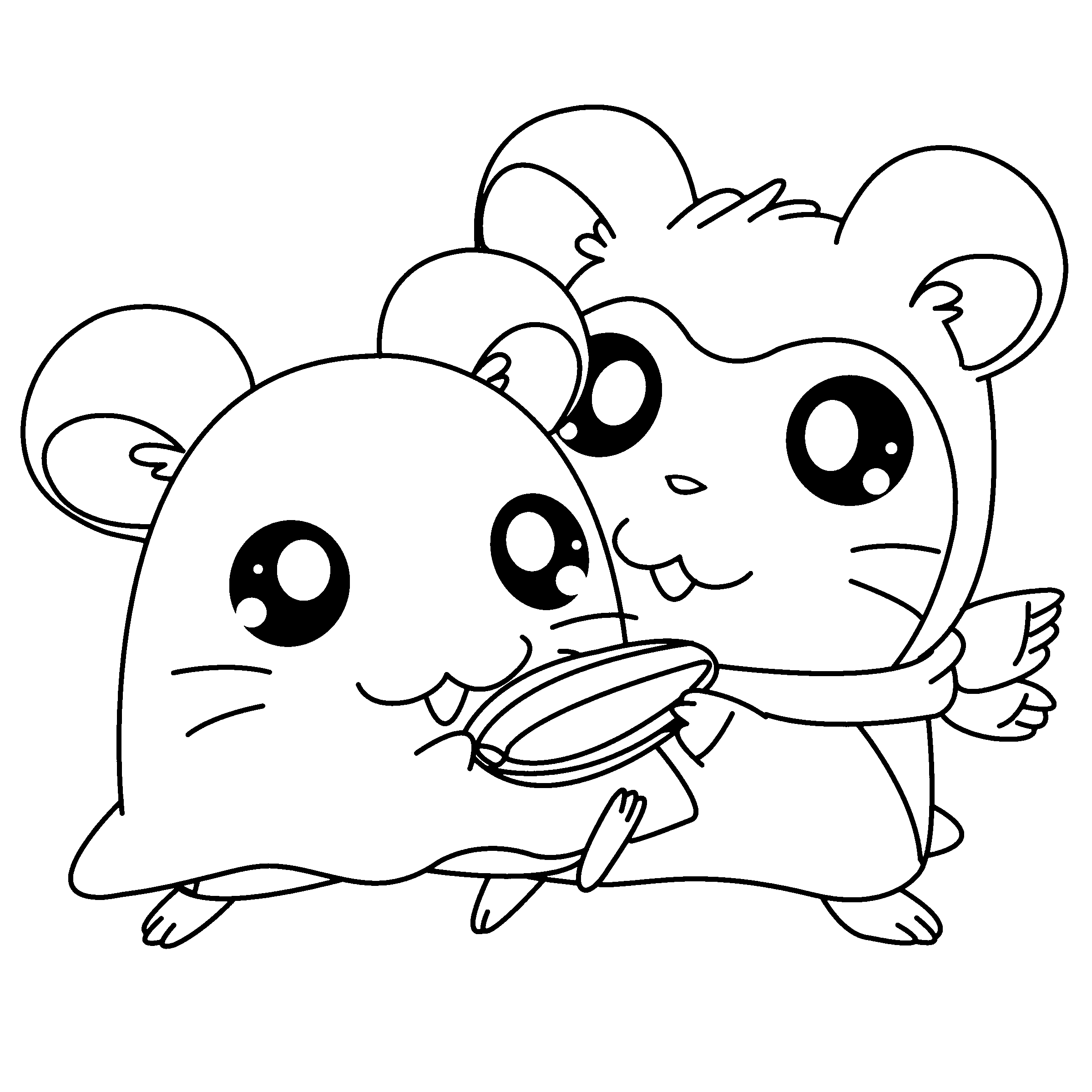 Hamtaro et ses amis en pleine aventure dans un paysage naturel