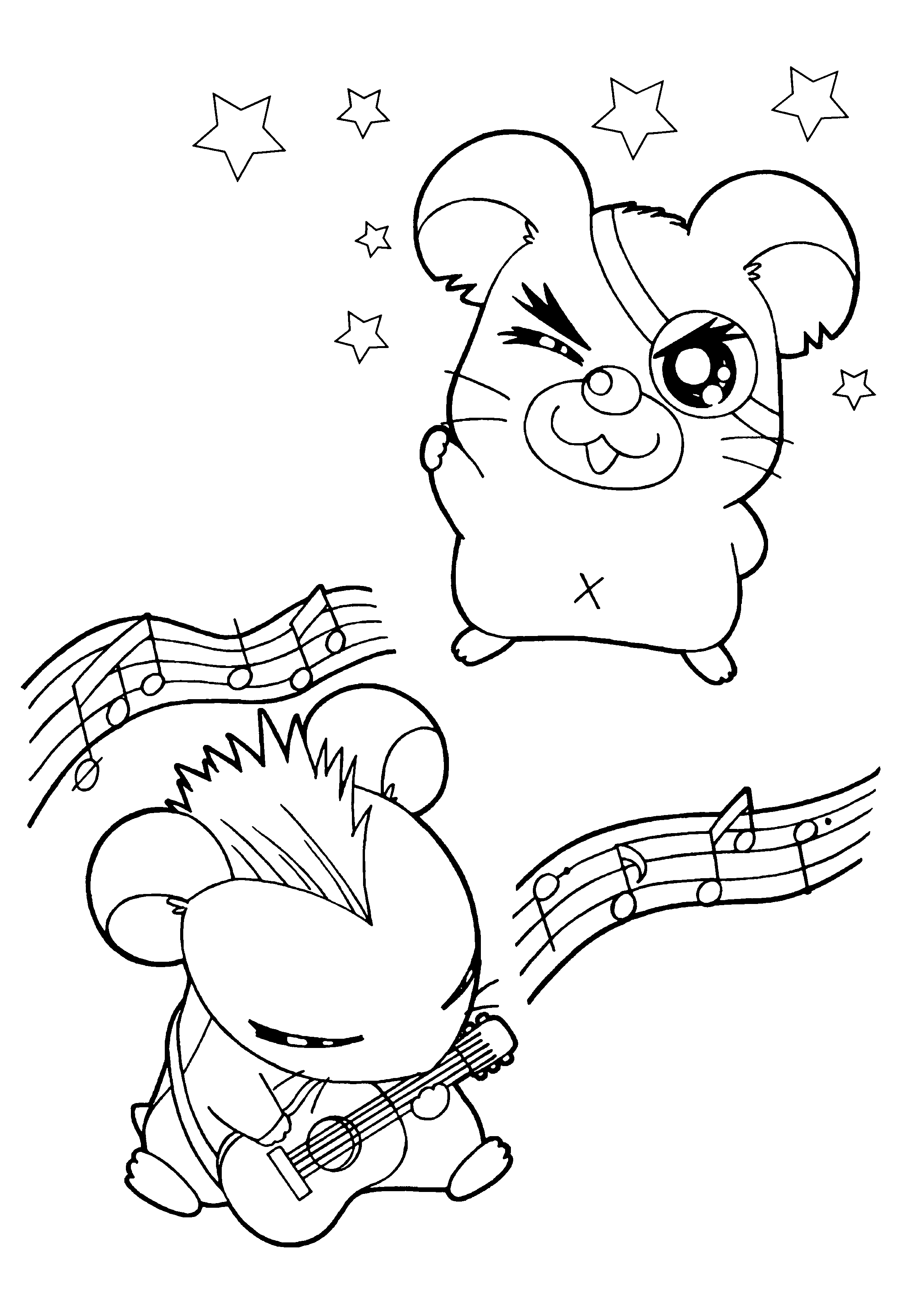 Hamtaro et ses amis en pleine aventure sur un chemin fleuri