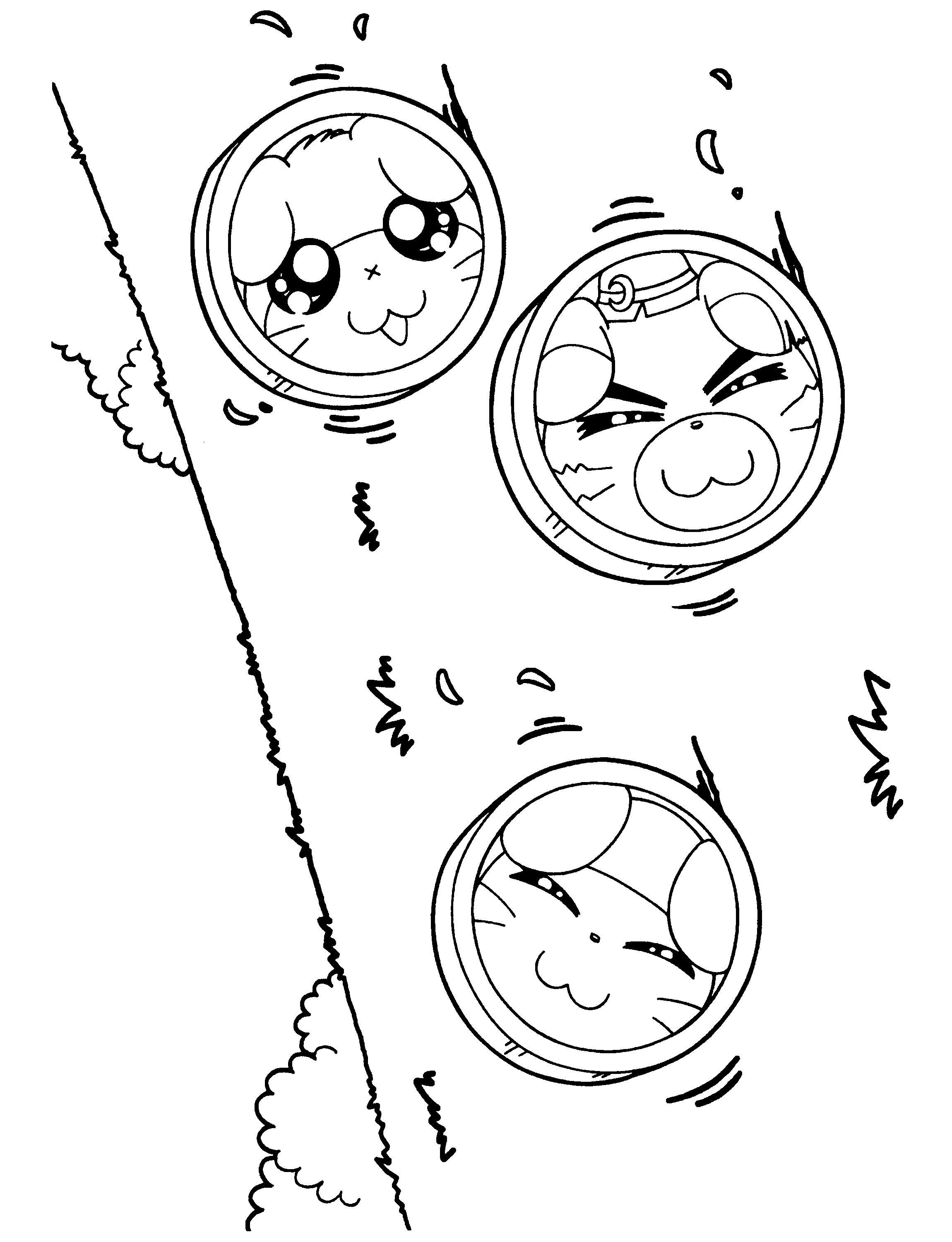 Hamtaro en pleine exploration avec ses amis dans la nature
