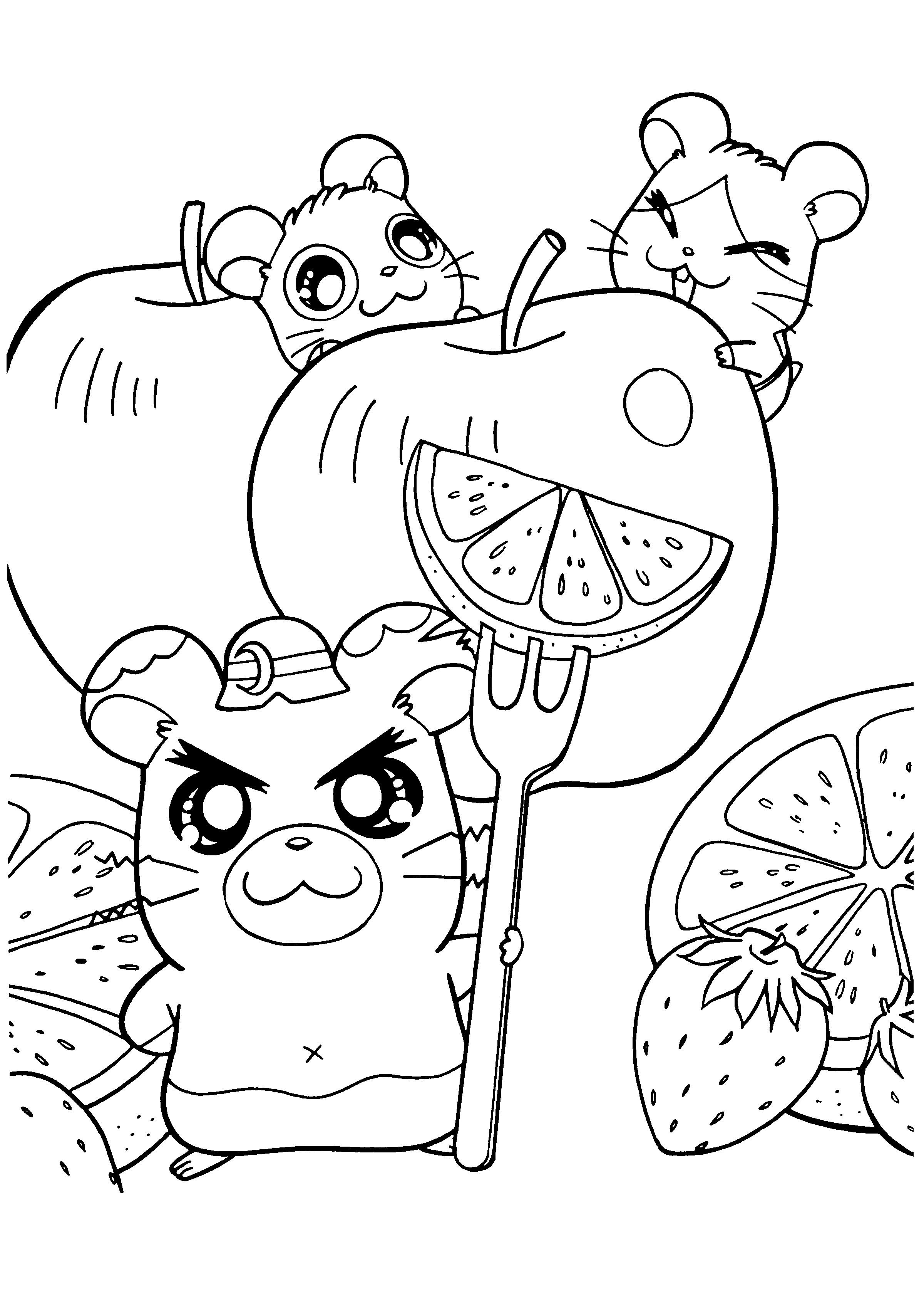 Hamtaro et ses amis jouant dans un champ de fleurs