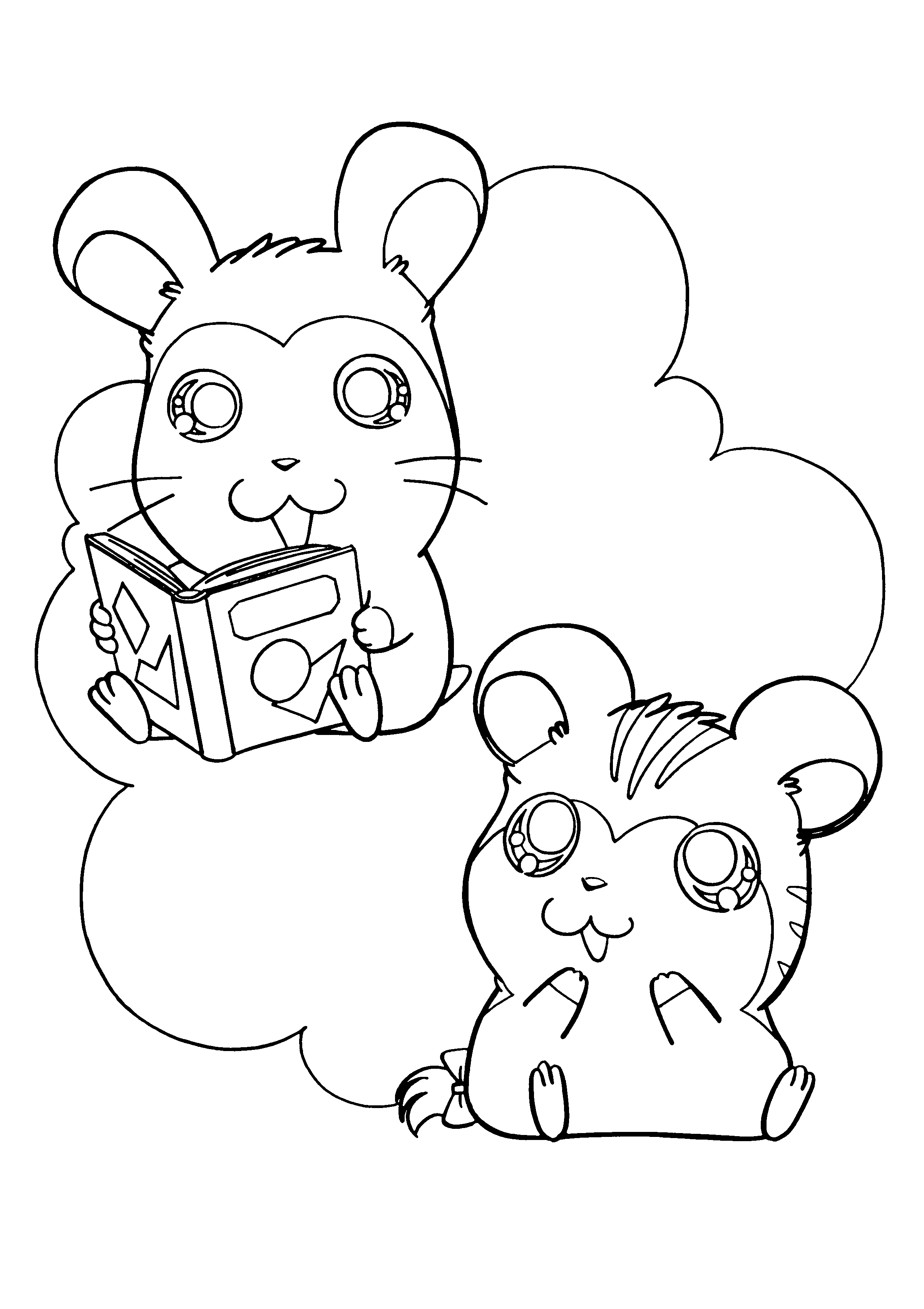 Hamtaro et ses amis en pleine exploration dans un paysage naturel