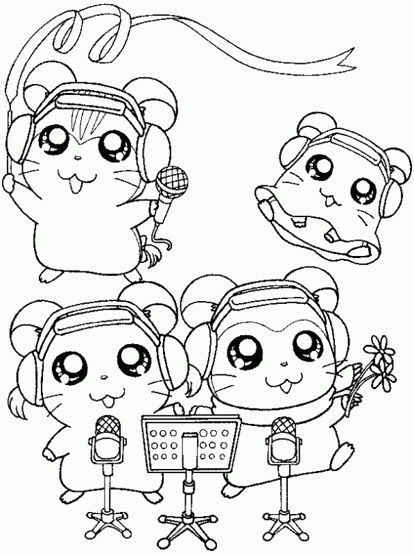 Hamtaro assis, un sourire éclatant sur fond naturel