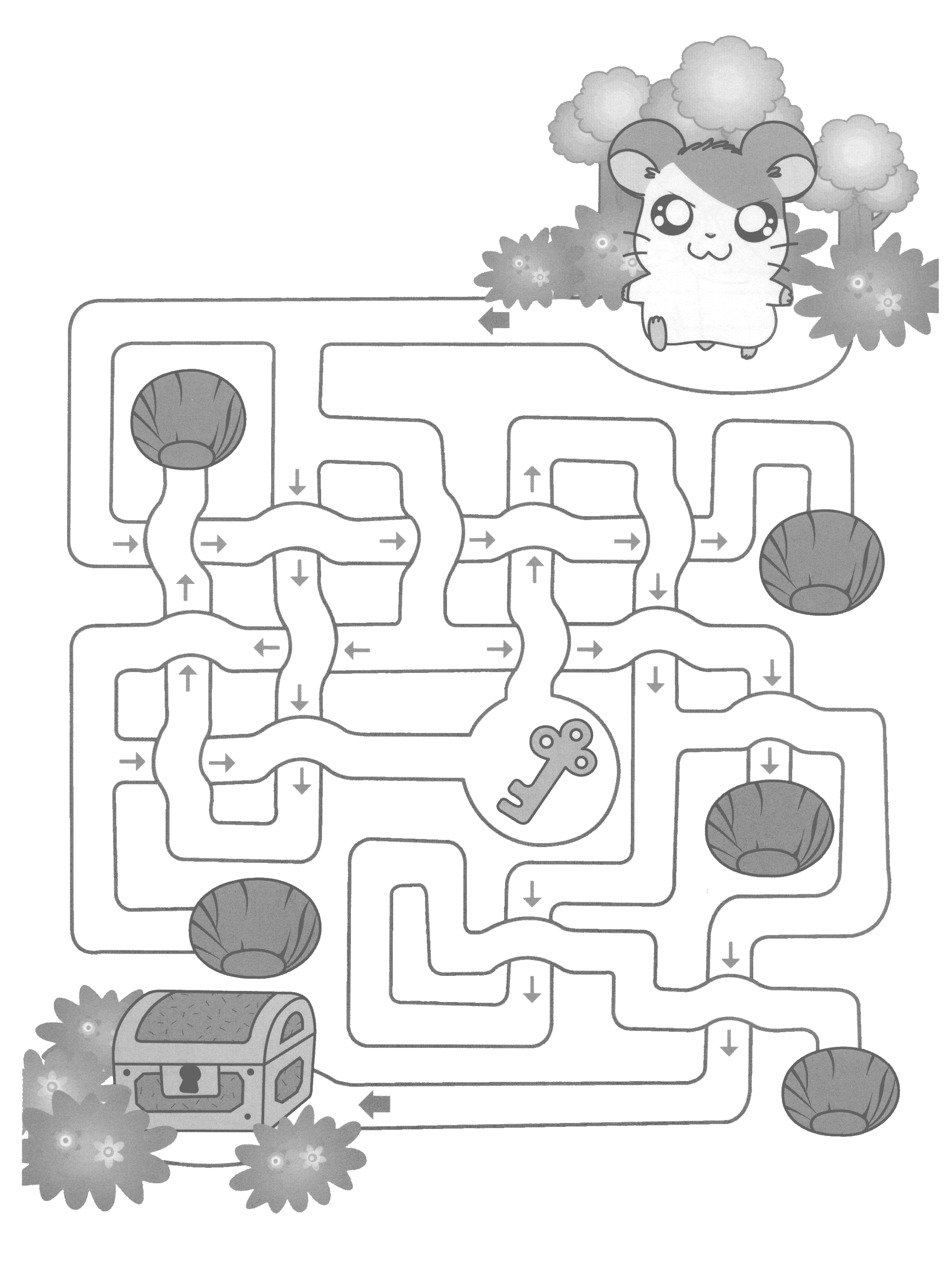 Hamtaro et ses amis en pleine aventure dans un décor champêtre
