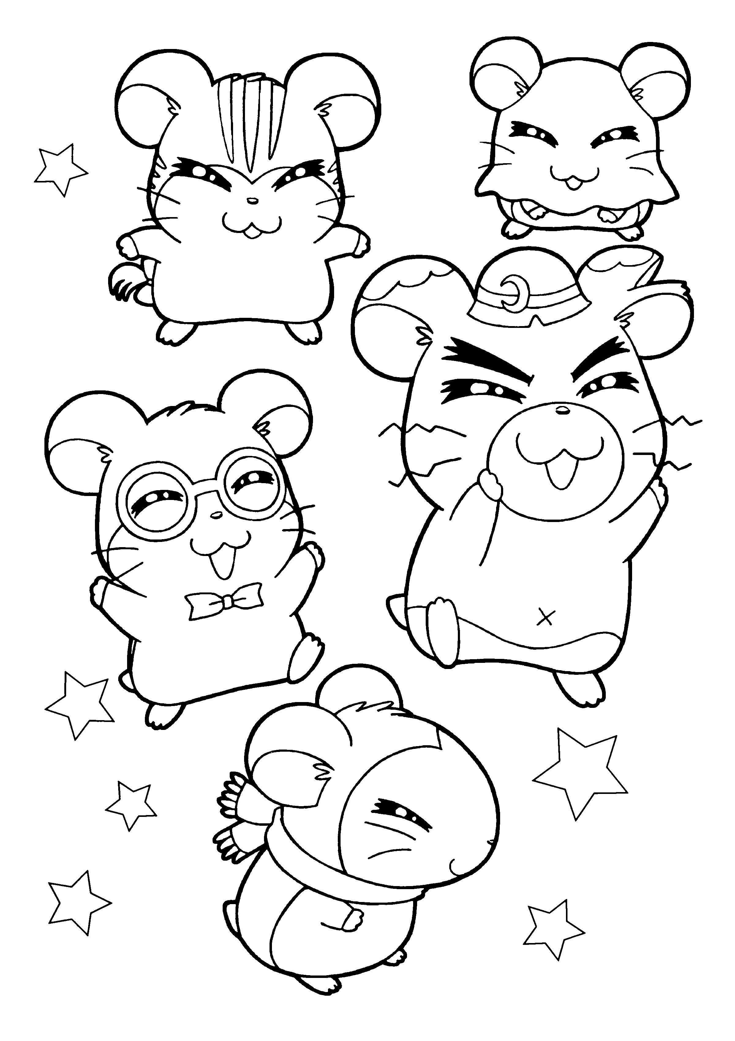 Hamtaro en pleine aventure avec ses amis dans un décor naturel