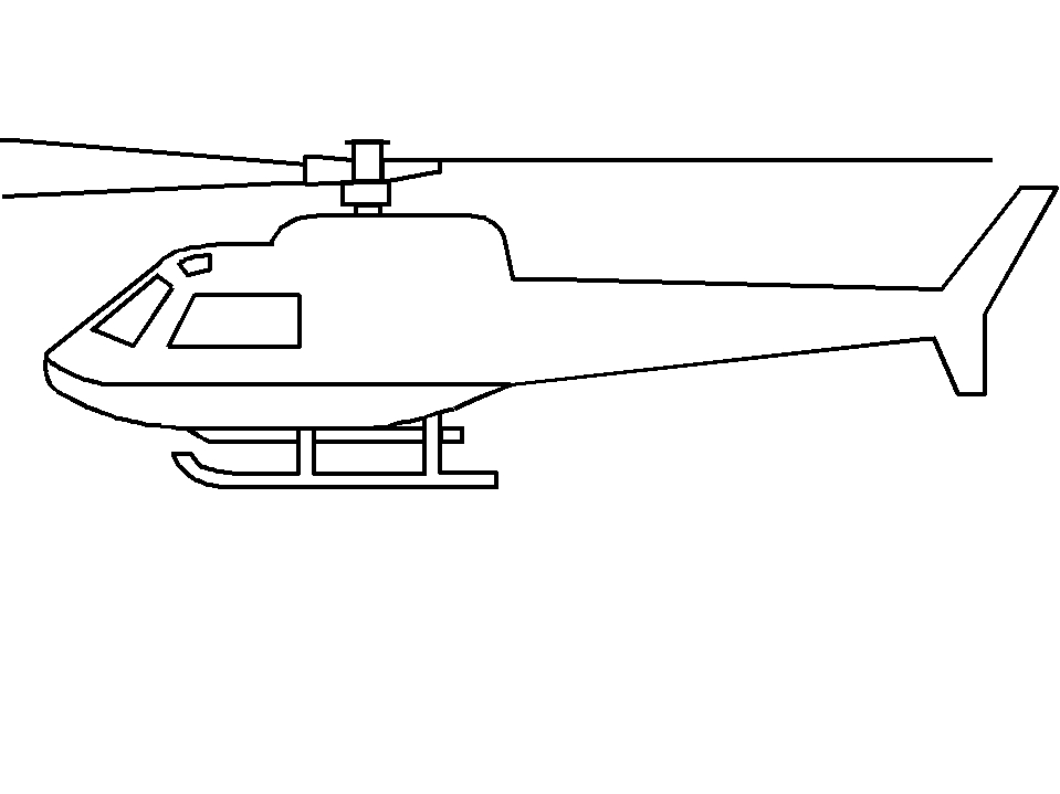 Coloriage d'un hélicoptère survolant un paysage