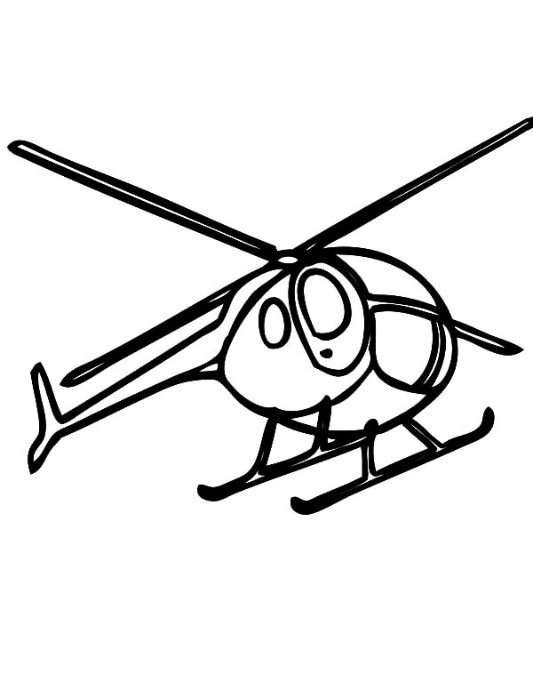 Coloriage d'un hélicoptère survolant un paysage
