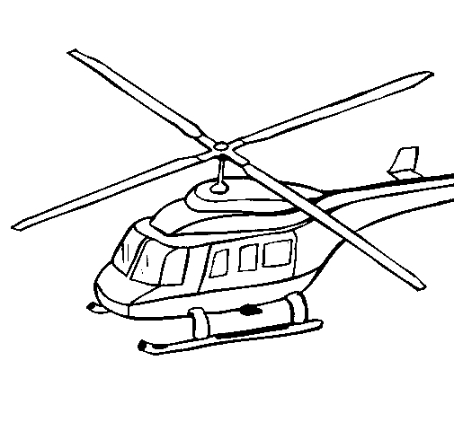 Coloriage d'un hélicoptère survolant un paysage aérien