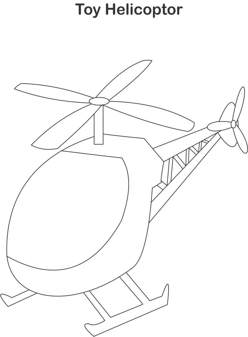 Coloriage d'un hélicoptère en vol au-dessus d'un paysage
