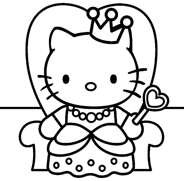 Coloriage de Hello Kitty avec des ballons dans un décor joyeux Coloriage de Hello Kitty avec des ballons dans un décor joyeux