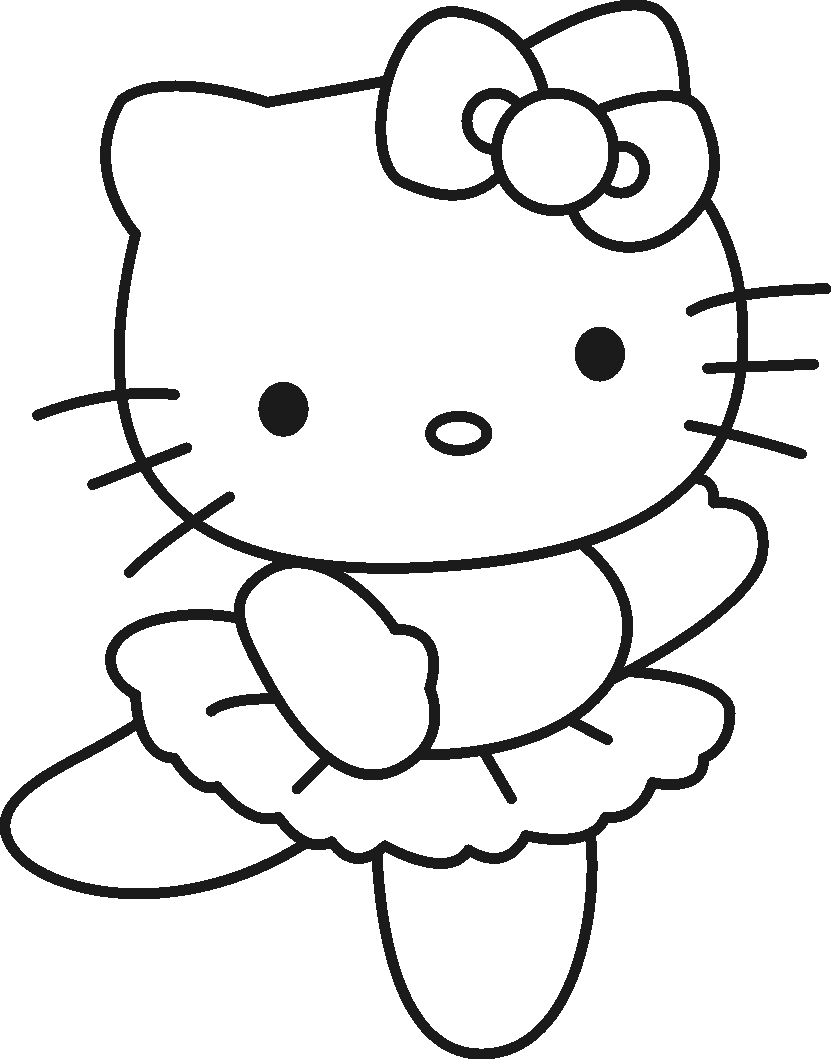 Coloriage de Hello Kitty avec un petit oiseau dans un décor doux Coloriage de Hello Kitty avec un petit oiseau dans un décor doux