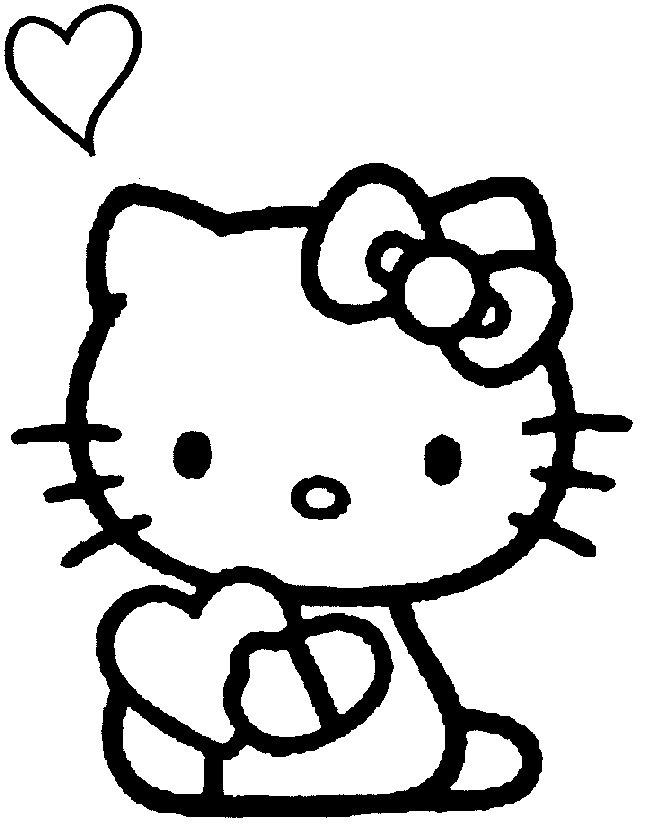 Coloriage de Hello Kitty avec un joli nœud et un décor floral Coloriage de Hello Kitty avec un joli nœud et un décor floral