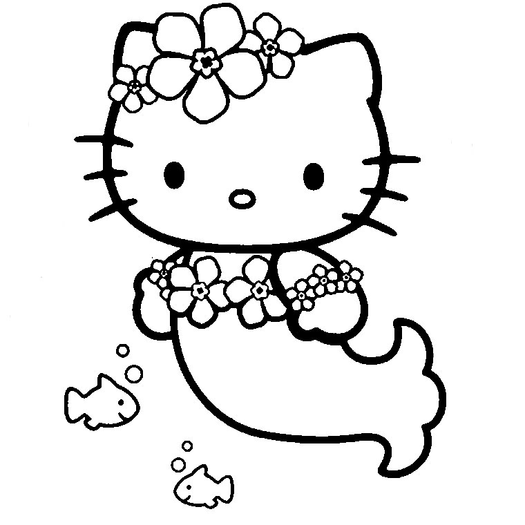 Coloriage de Hello Kitty en pleine aventure printanière Coloriage de Hello Kitty en pleine aventure printanière