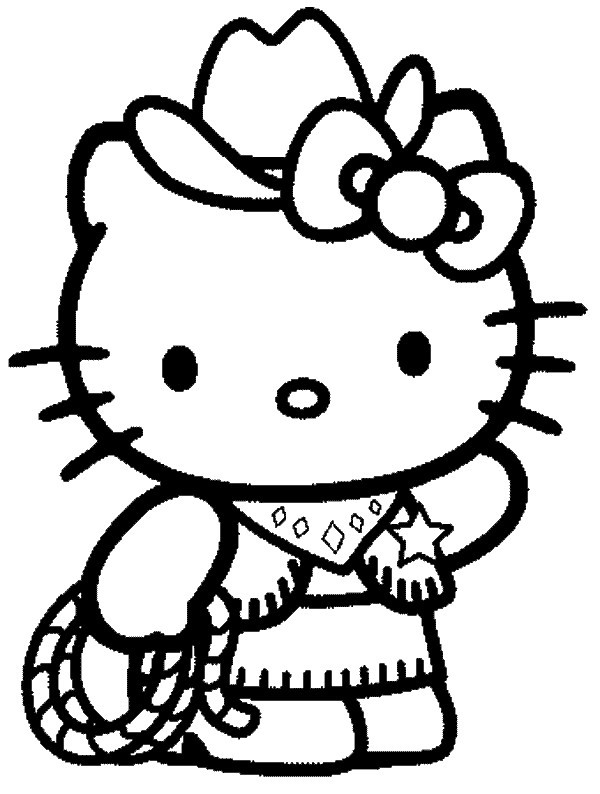 Coloriage d'Hello Kitty en train de jouer avec un papillon Coloriage d'Hello Kitty en train de jouer avec un papillon