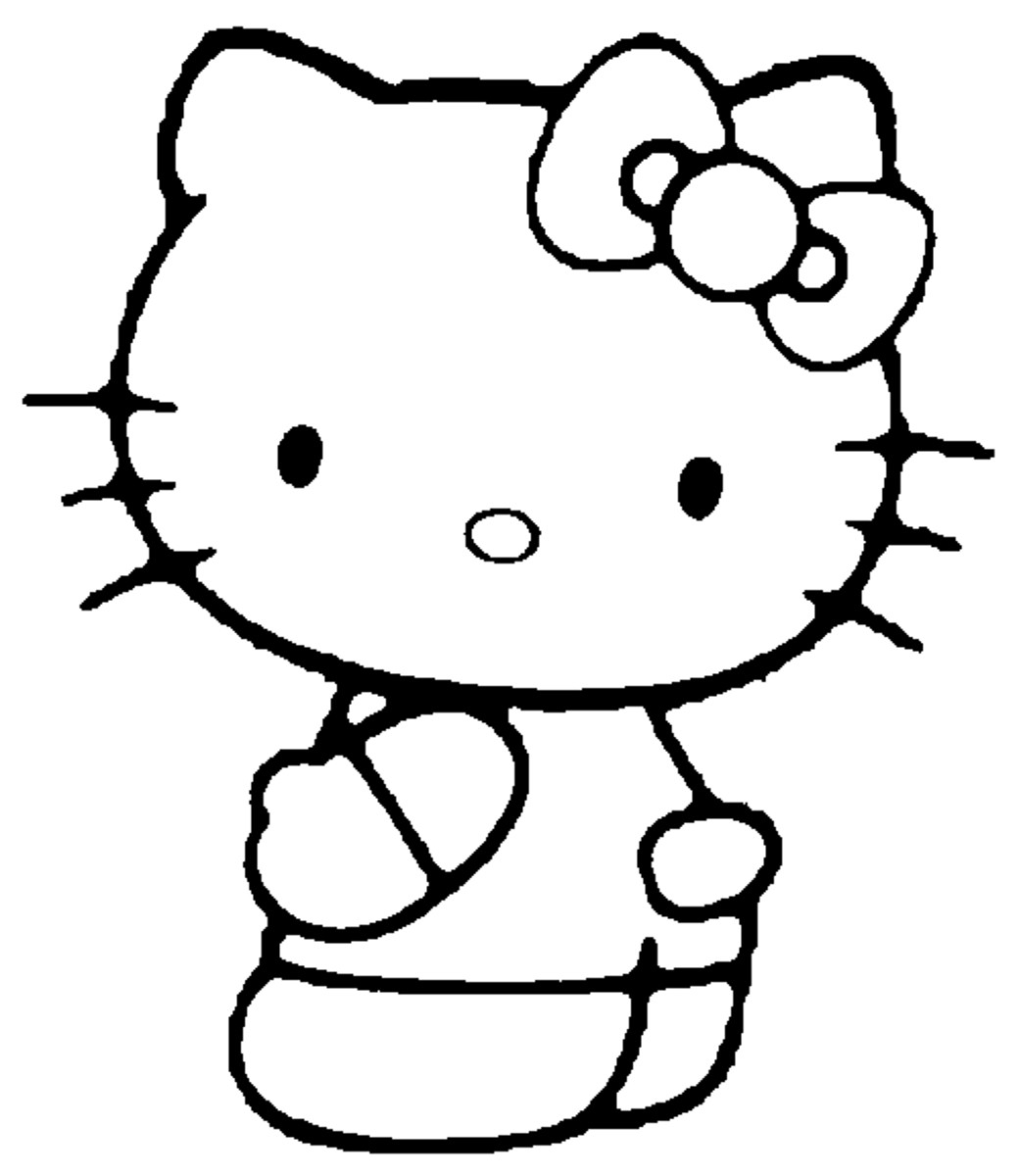 Coloriage de Hello Kitty en train de cueillir des fleurs dans un jardin Coloriage de Hello Kitty en train de cueillir des fleurs dans un jardin