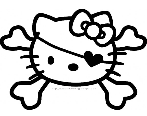 Coloriage de Hello Kitty en train de jouer avec un papillon dans un décor floral Coloriage de Hello Kitty en train de jouer avec un papillon dans un décor floral