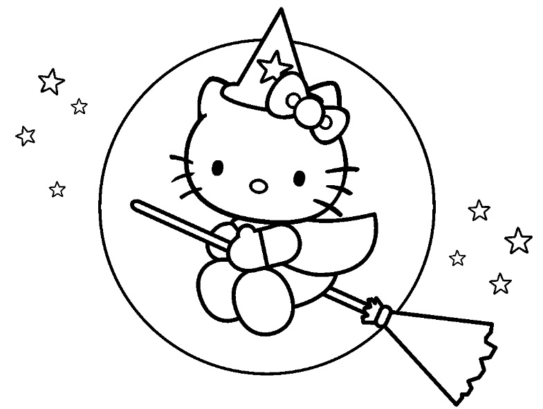Coloriage de Hello Kitty avec un nœud et un décor floral Coloriage de Hello Kitty avec un nœud et un décor floral
