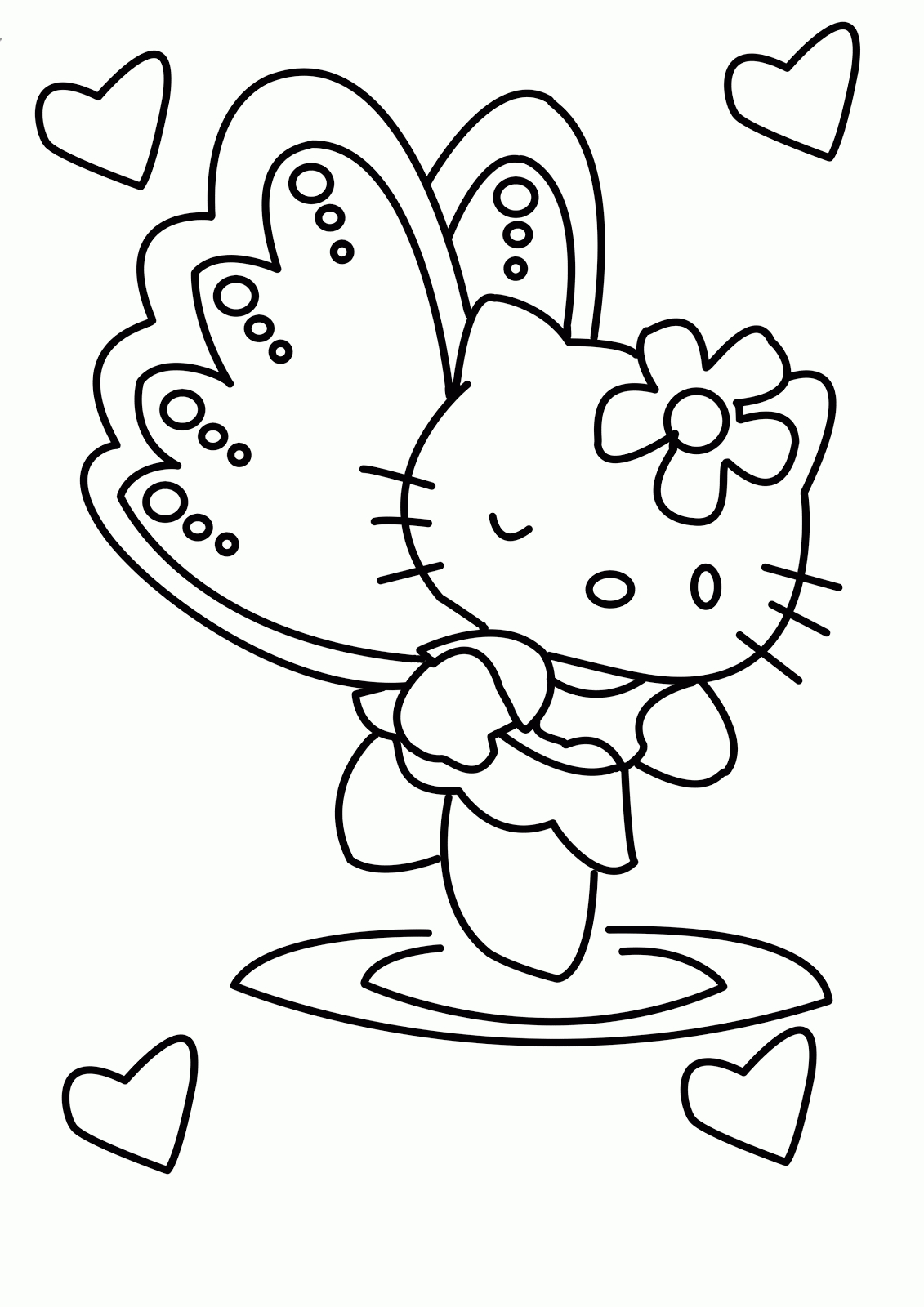 Coloriage de Hello Kitty avec un petit ami dans un décor ludique Coloriage de Hello Kitty avec un petit ami dans un décor ludique