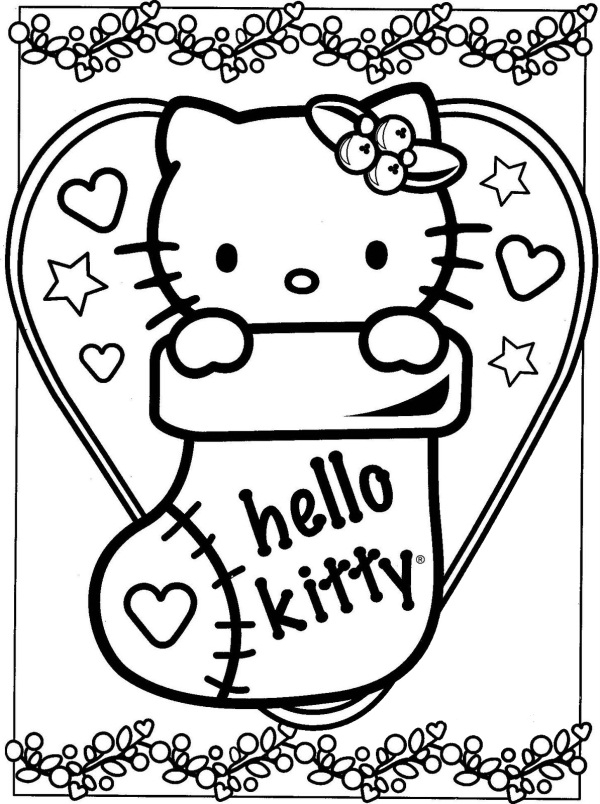 Coloriage de Hello Kitty assise sur un banc avec un petit oiseau Coloriage de Hello Kitty assise sur un banc avec un petit oiseau