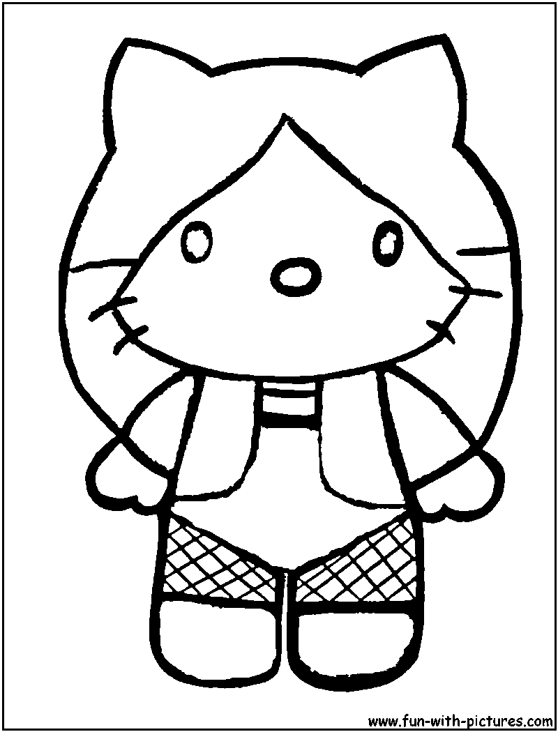 Coloriage de Hello Kitty tenant un cupcake dans un décor festif Coloriage de Hello Kitty tenant un cupcake dans un décor festif