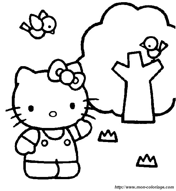 Coloriage de Hello Kitty avec un nœud et un petit cœur Coloriage de Hello Kitty avec un nœud et un petit cœur