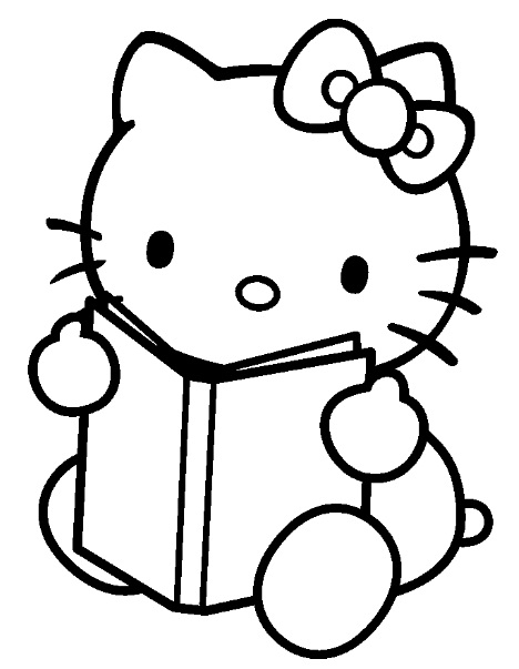 Coloriage de Hello Kitty en train de jouer avec un oiseau Coloriage de Hello Kitty en train de jouer avec un oiseau