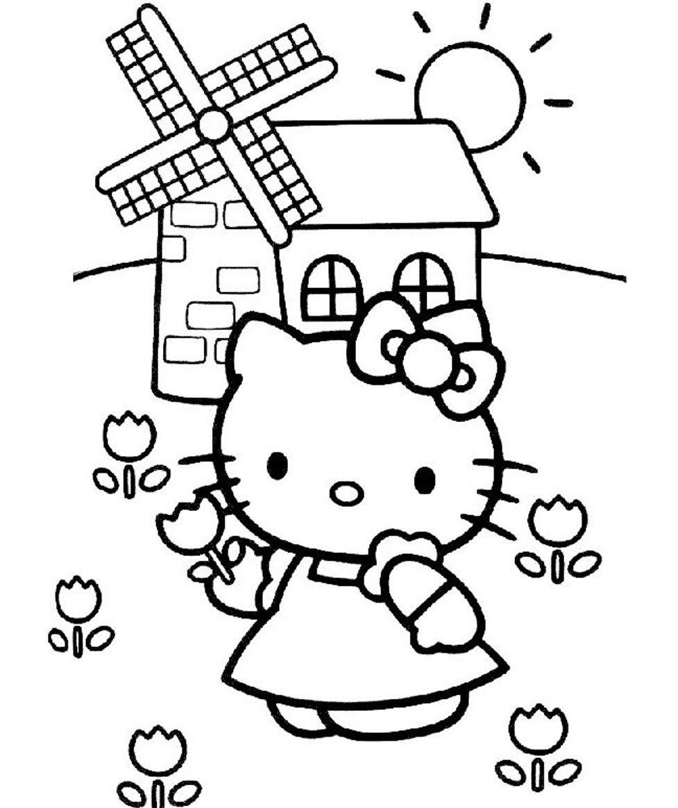Hello Kitty avec un nœud sur la tête et un sourire joyeux Hello Kitty avec un nœud sur la tête et un sourire joyeux