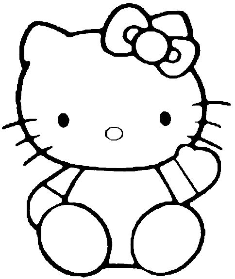 Coloriage de Hello Kitty avec un arc-en-ciel et des nuages Coloriage de Hello Kitty avec un arc-en-ciel et des nuages