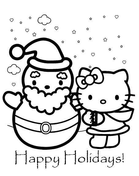 Coloriage de Hello Kitty avec un nœud sur la tête dans un décor simple Coloriage de Hello Kitty avec un nœud sur la tête dans un décor simple