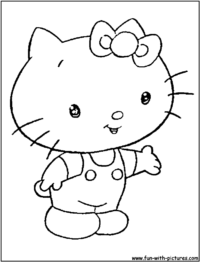 Coloriage de Hello Kitty en pleine action avec des accessoires ludiques Coloriage de Hello Kitty en pleine action avec des accessoires ludiques