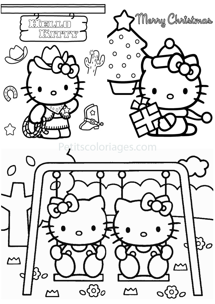 Coloriage de Hello Kitty en train de s'amuser dans un jardin Coloriage de Hello Kitty en train de s'amuser dans un jardin
