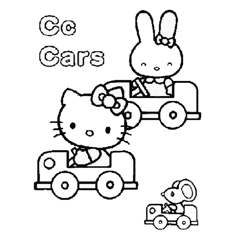 Coloriage de Hello Kitty en pleine activité de jardinage Coloriage de Hello Kitty en pleine activité de jardinage
