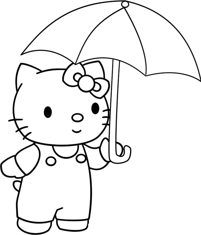 Coloriage de Hello Kitty en train de jouer avec un papillon dans un jardin Coloriage de Hello Kitty en train de jouer avec un papillon dans un jardin