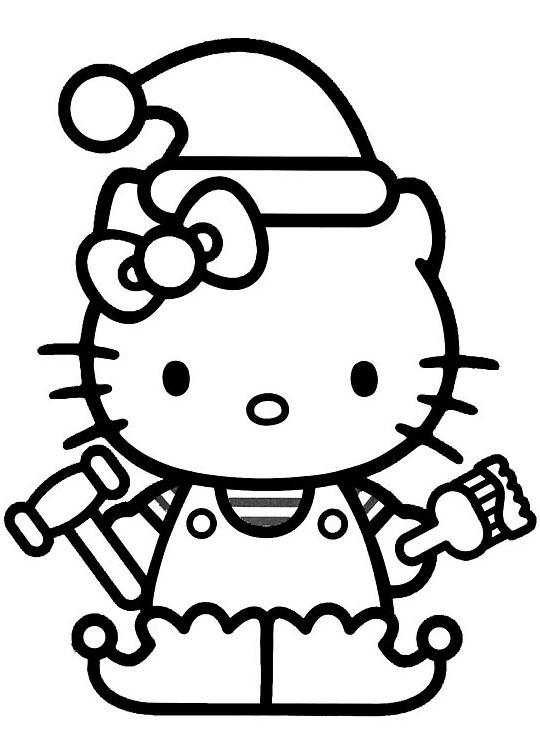 Coloriage de Hello Kitty assise avec un nœud sur la tête Coloriage de Hello Kitty assise avec un nœud sur la tête
