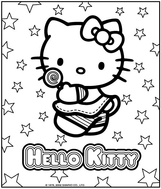 Coloriage de Hello Kitty avec un nœud sur la tête et une fleur dans les mains Coloriage de Hello Kitty avec un nœud sur la tête et une fleur dans les mains