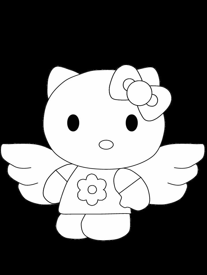 Coloriage de Hello Kitty en pleine activité de jardinage Coloriage de Hello Kitty en pleine activité de jardinage