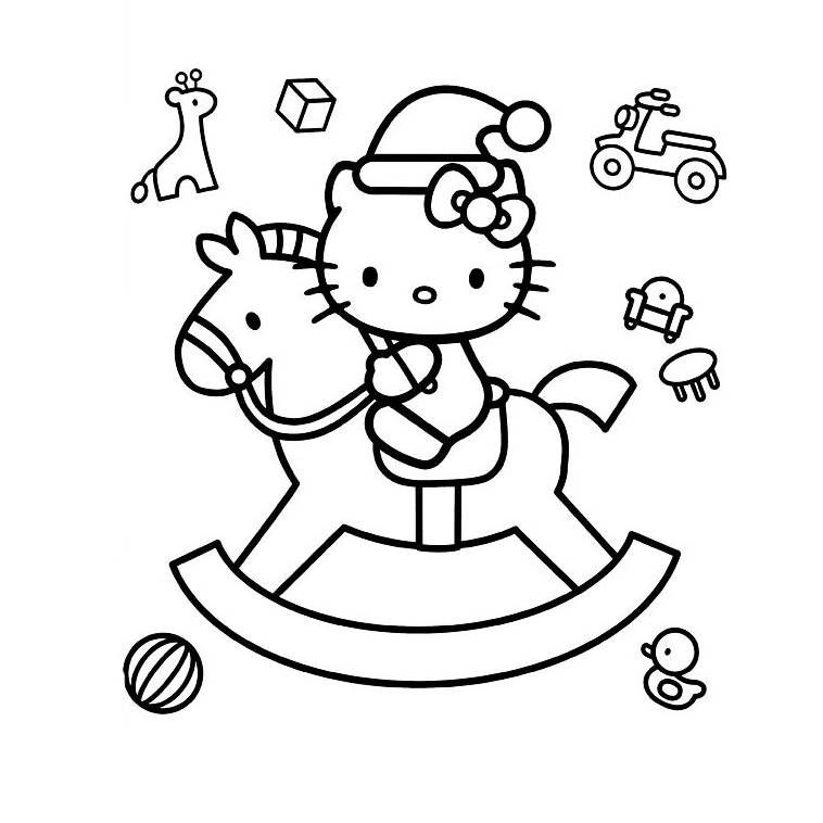 Coloriage de Hello Kitty avec un nœud et un fond floral Coloriage de Hello Kitty avec un nœud et un fond floral