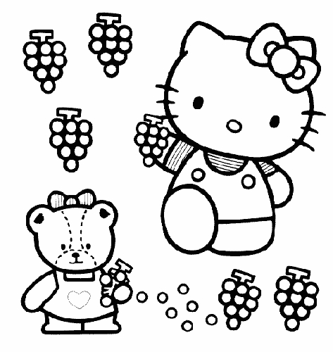 Coloriage de Hello Kitty en pleine aventure avec un papillon Coloriage de Hello Kitty en pleine aventure avec un papillon