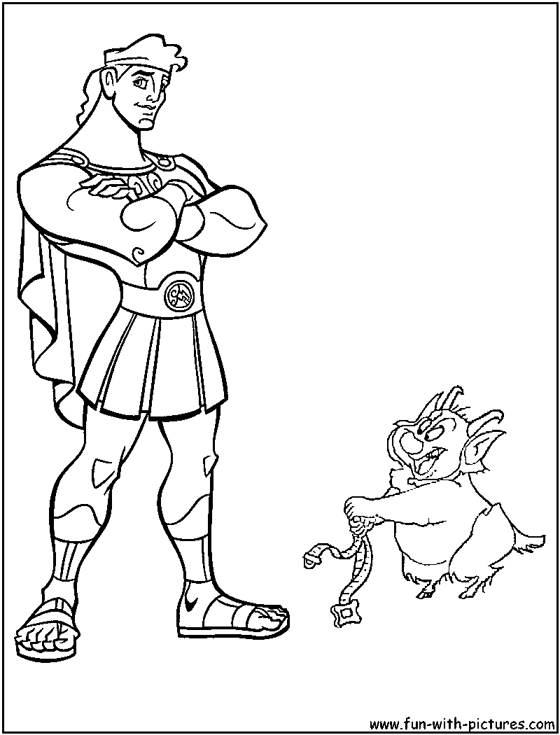 Hercule en pleine action, défiant un monstre mythologique