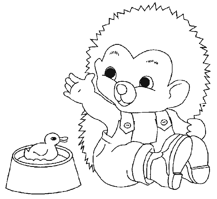 Coloriage d’un hérisson dans son habitat naturel