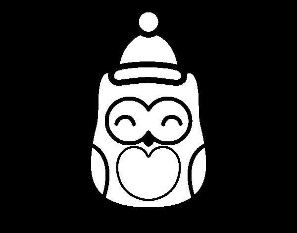 Hibou perché sur une branche, entouré de feuillage