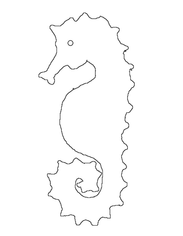 Coloriage d'un hippocampe évoluant dans son habitat marin