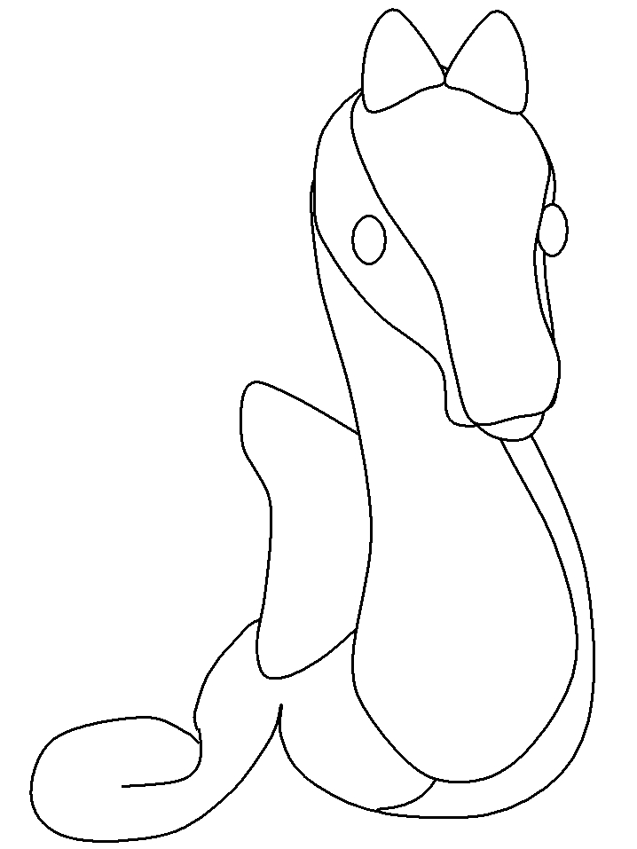 Coloriage d'un hippocampe dans un environnement marin Coloriage d'un hippocampe dans un environnement marin