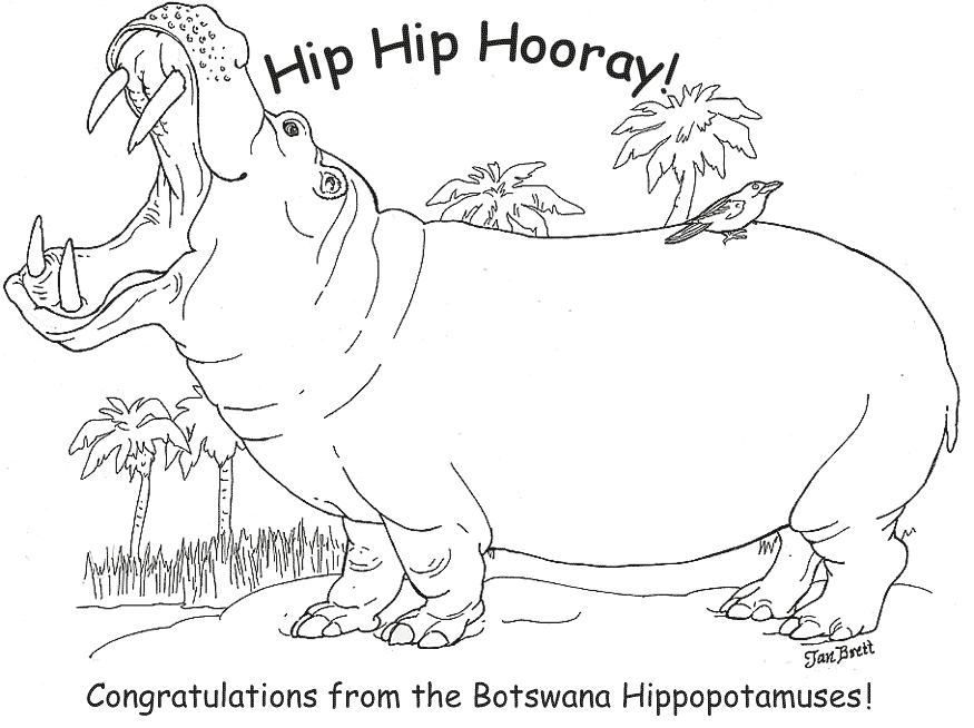 Un hippopotame joyeux se prélassant au bord de l'eau