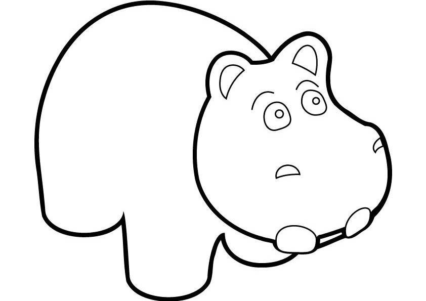 Hippopotame se reposant dans la savane avec des arbres en arrière-plan