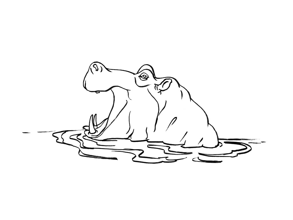 Un hippopotame se reposant paisiblement sur la rive d'une rivière