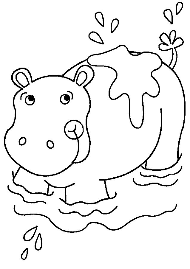 Un hippopotame tranquille se reposant près de l'eau