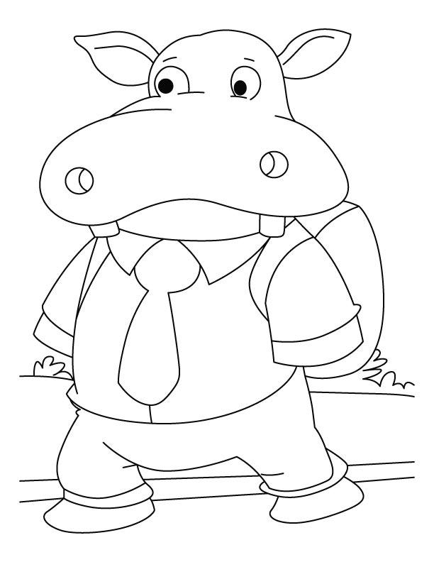 Hippopotame joyeux au bord de l'eau
