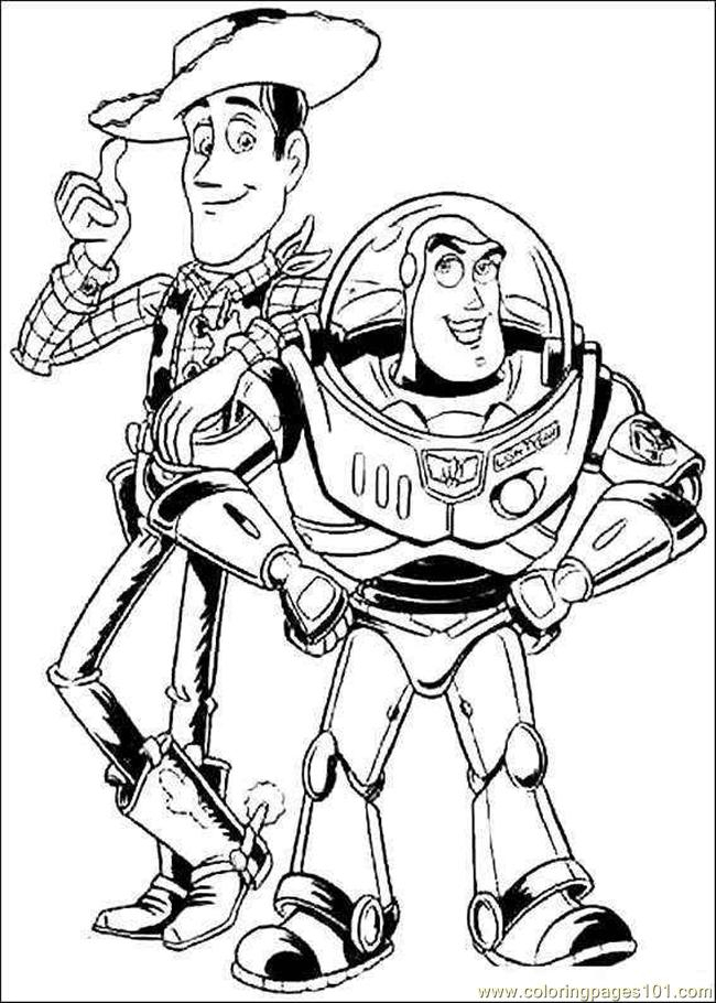 Coloriage de Buzz l'Éclair et Woody en pleine aventure